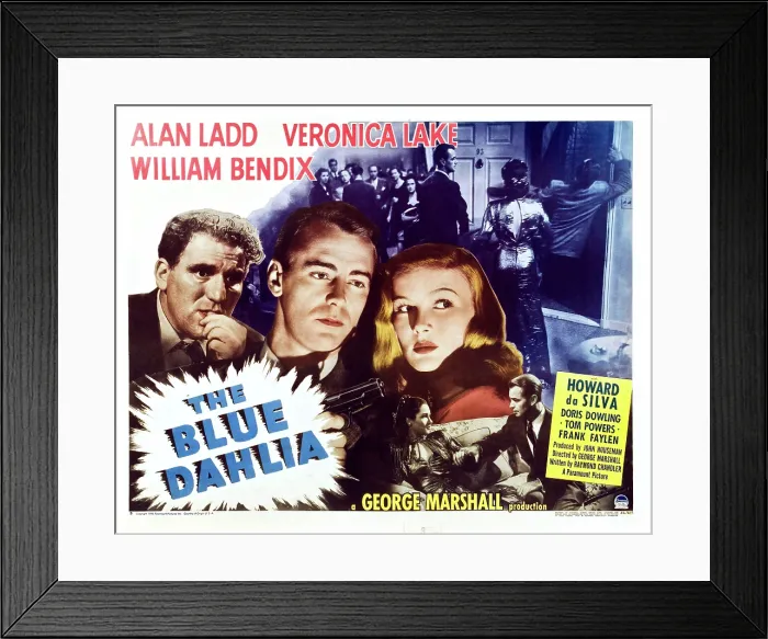 Framed Print : THE BLUE DAHLIA, from left: William Bendix, Alan Ladd, Veronica Lake, 1946