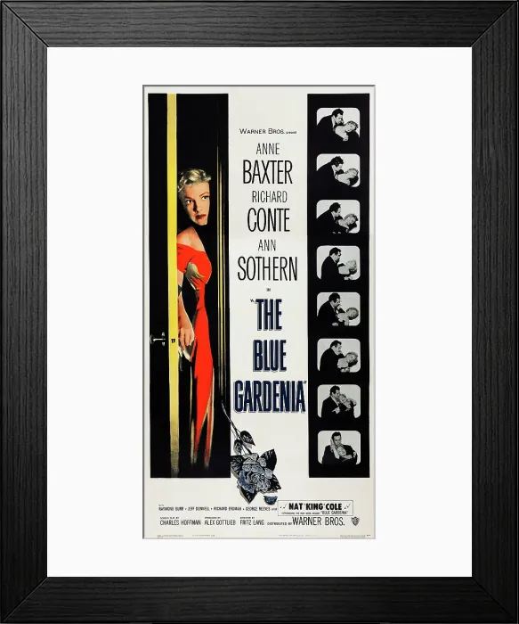 Framed Print : THE BLUE GARDENIA, US poster art, Anne Baxter, 1953