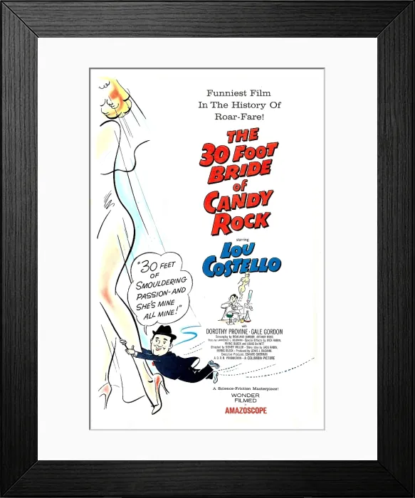 Framed Print : THE 30 FOOT BRIDE OF CANDY ROCK, US poster, Lou Costello, 1959