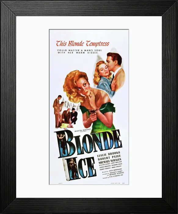 Framed Print : BLONDE ICE, center: Leslie Brooks, top right from left: Leslie Brooks, Robert Paige, 1948