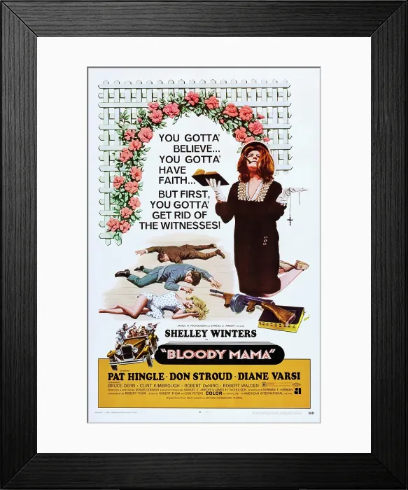 Framed Print : BLOODY MAMA, US poster art, Shelley Winters, 1970
