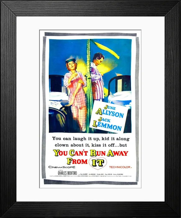 Framed Print : YOU CAN'T RUN AWAY FROM IT, US poster art, from left: June Allyson, Jack Lemmon 1956
