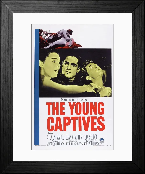 Framed Print : THE YOUNG CAPTIVES, US poster, from left: Luana Patten, Steven Marlo, Tom Selden, 1959 Framed Print : THE YOUNG CAPTIVES, US poster, from left: Luana Patten, Steven Marlo, Tom Selden, 1959