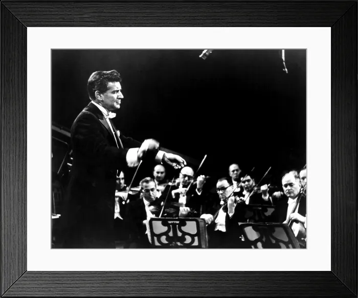 Framed Print : Leonard Bernstein conducts the New York Philharmonic, 1963. Courtesy: CSU Archives / Everett Collection