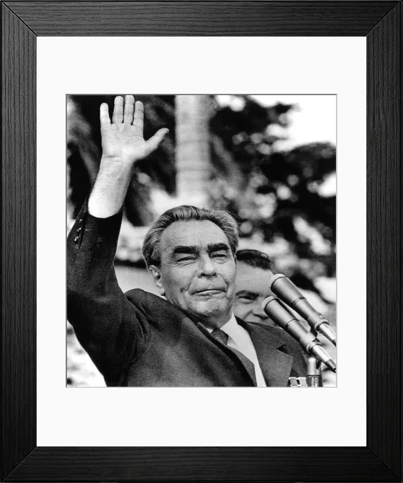 Framed Print : Leonid Brezhnev in California during a summit talk with President Richard Nixon, June 1973. Courtesy: CSU Archives  /  Everett Collection