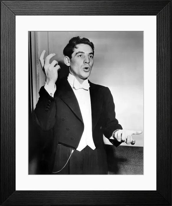 Framed Print : Leonard Bernstein (1918-1990) American composer & conductor, 1956. Courtesy: CSU Archives  /  Everett Collection