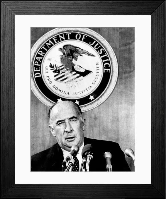Framed Print : Attorney General John Mitchell at a news conference in Washington D.C. January 19, 1971.. Courtesy: CSU Archives  /  Everett Collection