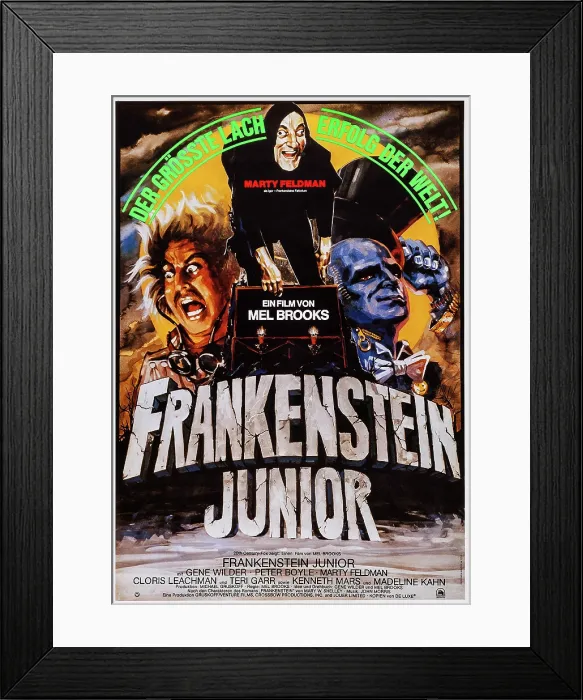 Framed Print : YOUNG FRANKENSTEIN, (aka FRANKENSTEIN JUNIOR), German poster art, from left: Gene Wilder, Marty Feldman, Peter Boyle, 1974. TM & Copyright 20th Century Fox Film Corp