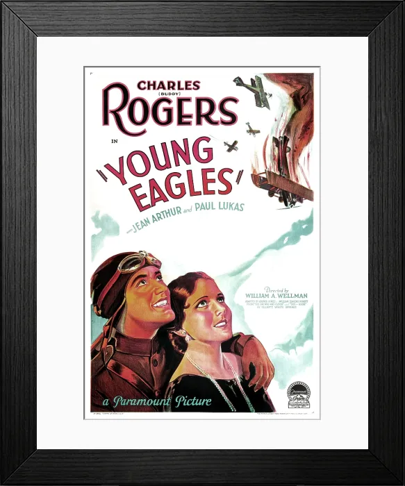 Framed Print : YOUNG EAGLES, US poster art, from left: Charles Buddy Rogers, Jean Arthur, 1930