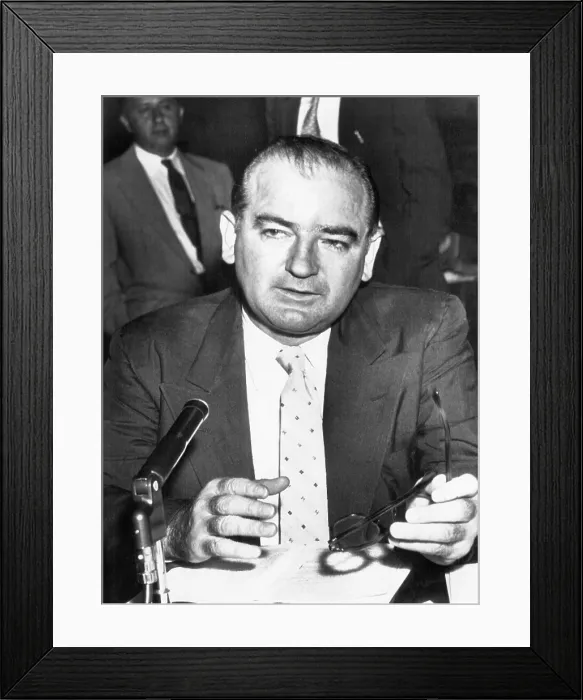 Framed Print : Senator Joseph McCarthy sits at the witness stand during a recess of the Senate Censure Committee hearing, 1954. Courtesy: CSU Archives / Everett Collection Framed Print : Senator Joseph McCarthy sits at the witness stand during a recess of the Senate Censure Committee hearing, 1954. Courtesy: CSU Archives / Everett Collection