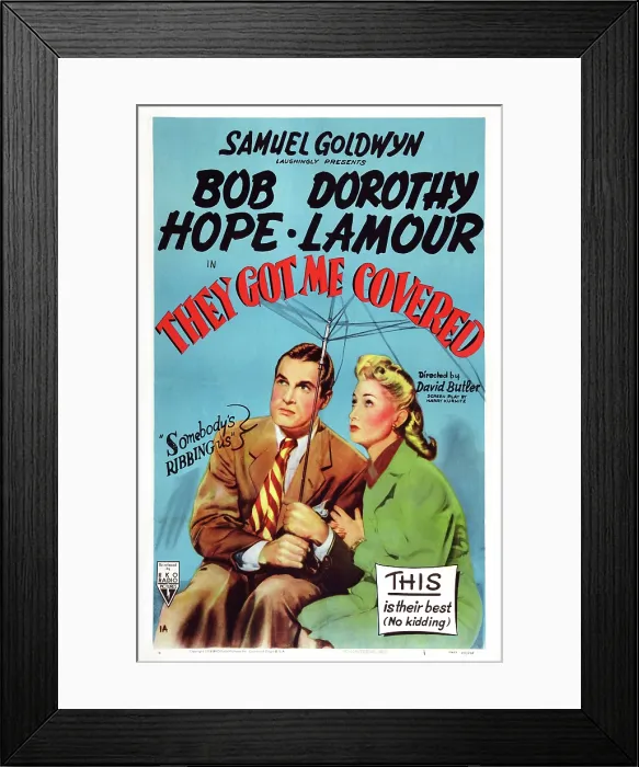 Framed Print : THEY GOT ME COVERED, US poster art, Bob Hope, Dorothy Lamour, 1943