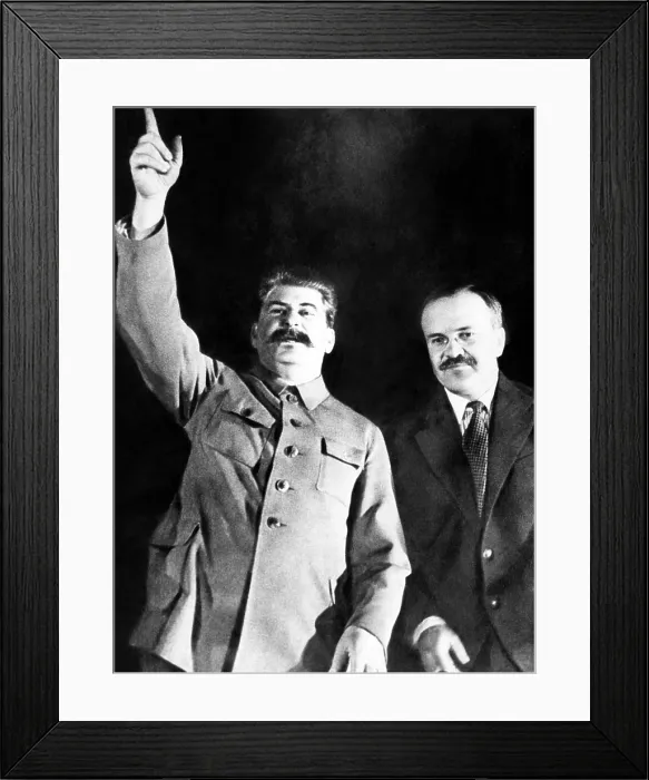 Framed Print : Soviet General Secretary Josef Stalin, Soviet prime minister (Chairman of the Council of People's Commissars) Vyacheslav Molotov, May 1935 Framed Print : Soviet General Secretary Josef Stalin, Soviet prime minister (Chairman of the Council of People's Commissars) Vyacheslav Molotov, May 1935