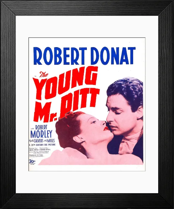 Framed Print : THE YOUNG MR. PITT, US poster, Phyllis Calvert, Robert Donat, 1942. TM & copyright 20th Century Fox Film Corp. All rights reserved / courtesy Everett Collection