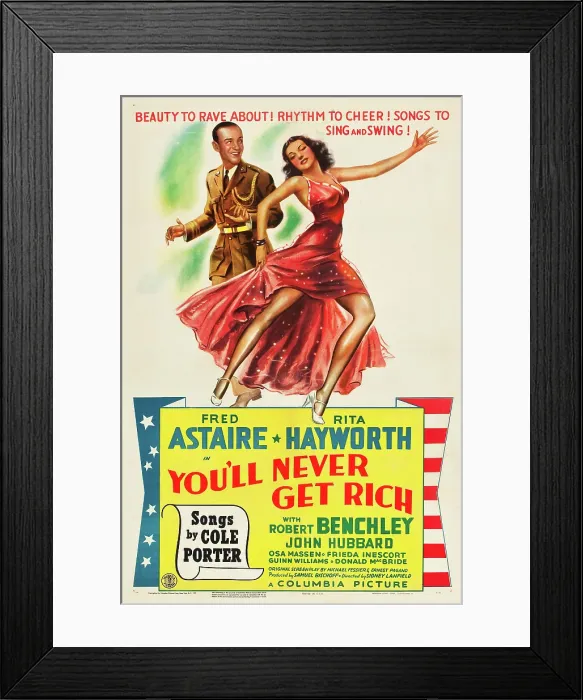 Framed Print : YOU'LL NEVER GET RICH, l-r: Fred Astaire, Rita Hayworth on poster art, 1941