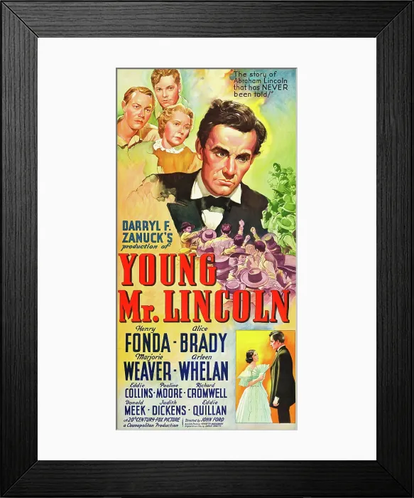 Framed Print : YOUNG MR. LINCOLN, top l-r: Richard Cromwell, Eddie Quillan, Alice Brady, Henry Fonda, 1939, TM and Copyright 20th Century Fox Film Corp