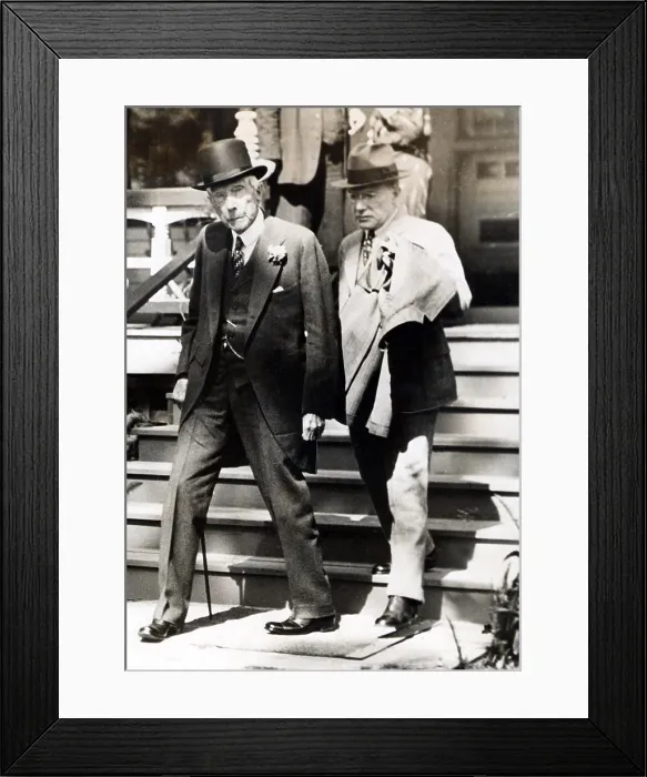 Framed Print : John D. Rockefeller Sr.(1839-1937) & Jr.(1874-1960) attend servant's wife's funeral 3 / 28 / 33, Ormond Beach, Florida.. Courtesy: CSU Archives  /  Everett Collection