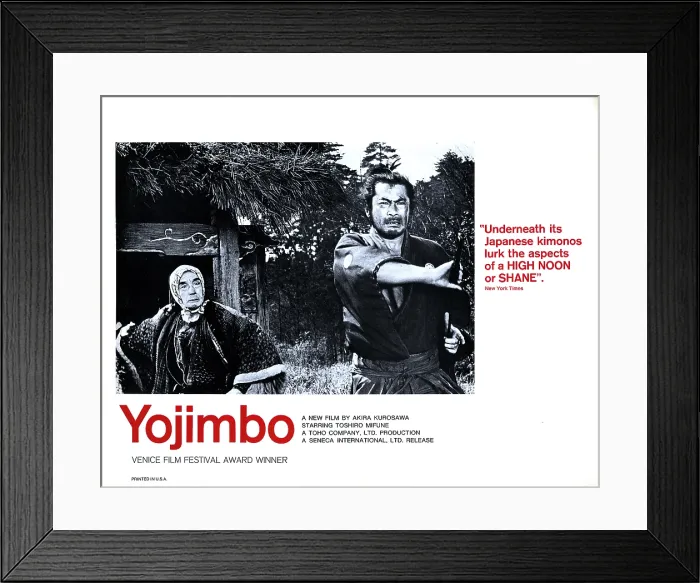 Framed Print : YOJIMBO, (aka THE BODYGUARD), from left, Atusushi Watanabe, Toshiro Mifune, 1961