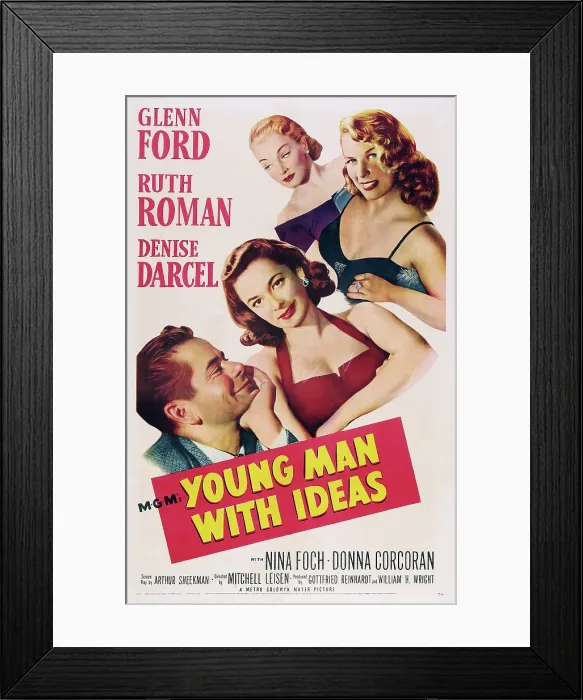 Framed Print : YOUNG MAN WITH IDEAS, from left: Glenn Ford, Ruth Roman, Nina Foch, Denise Darcel, 1952