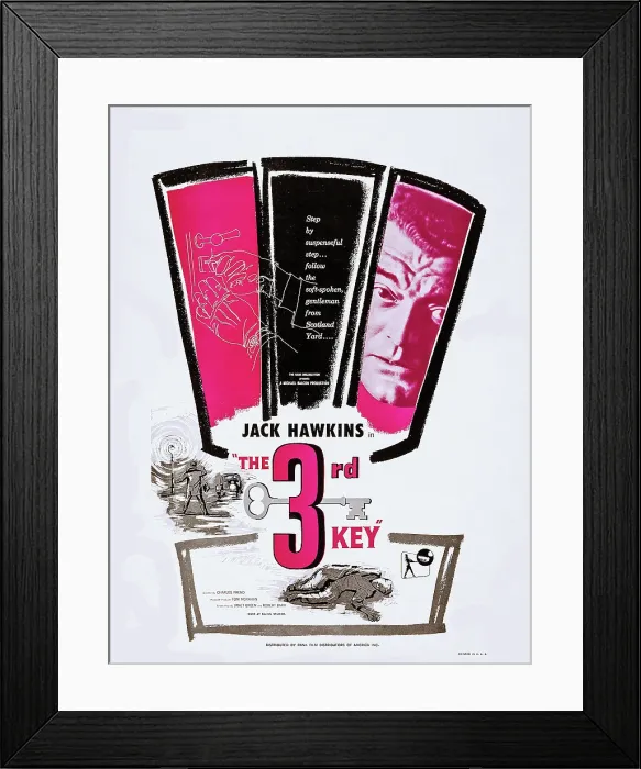 Framed Print : THE THIRD KEY, (aka THE 3RD KEY, aka THE LONG ARM), Jack Hawkins on poster art, 1956
