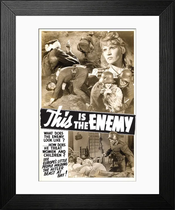 Framed Print : THIS IS THE ENEMY, poster art, 1942
