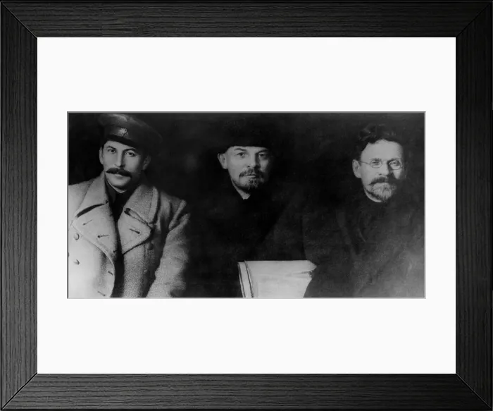 Framed Print : Josef Stalin, Vladimir Lenin, Mikhail Kalinin, at the VIII Congress of the Communist Party of the Soviet Union, March 1919.. Courtesy: CSU Archives  /  Everett Collection