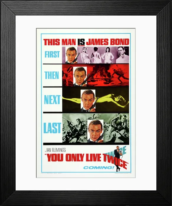 Framed Print : YOU ONLY LIVE TWICE, US advance poster art, Sean Connery, 1967