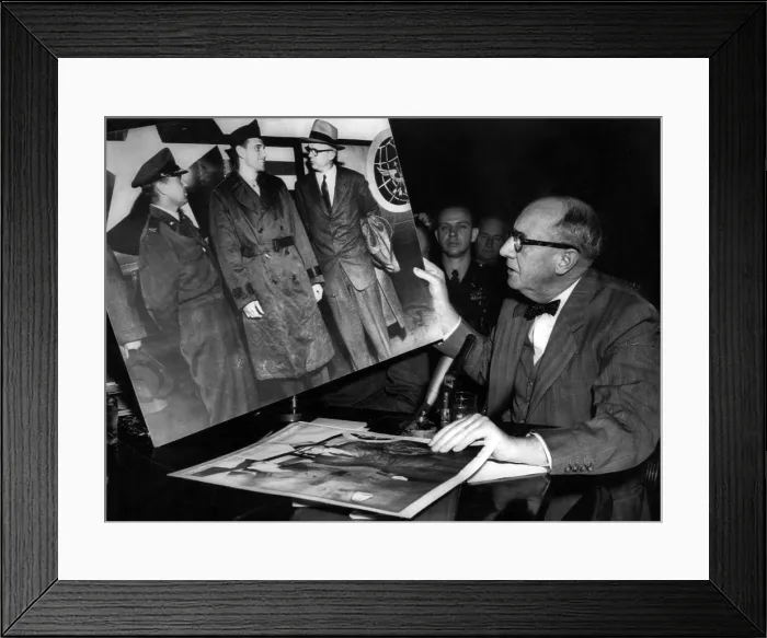 Framed Print : Joseph Welch examines doctored photo during McCarthy Hearings, April 27, 1954.. Courtesy: CSU Archives  /  Everett Collection