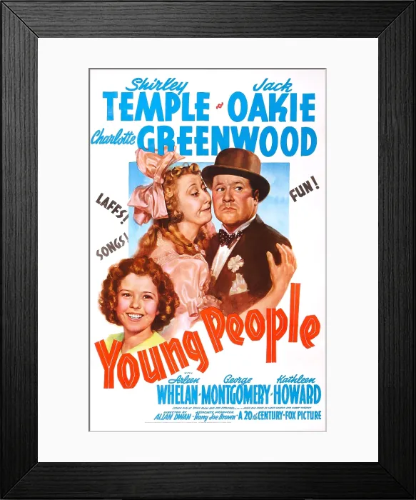 Framed Print : YOUNG PEOPLE, US poster, from left: Shirley Temple, Charlotte Greenwood, Jack Oakie, 1940. 20th Century Fox, TM & Copyright / courtesy Everett Collection Framed Print : YOUNG PEOPLE, US poster, from left: Shirley Temple, Charlotte Greenwood, Jack Oakie, 1940. 20th Century Fox, TM & Copyright / courtesy Everett Collection