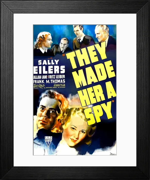 Framed Print : THEY MADE HER A SPY, US poster art, top from left: Sally Eilers, Theodore von Eltz, Allan Lane, Addison Richards; bottom from left: Allan Lane, Sally Eilers, 1939