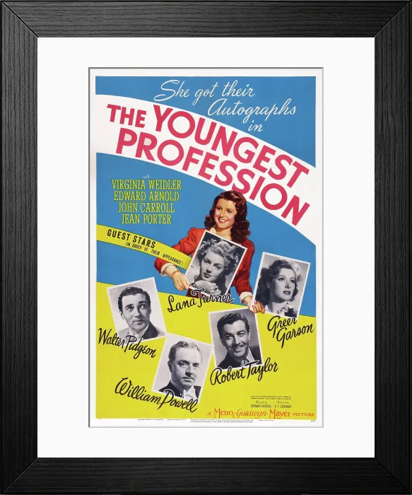 Framed Print : THE YOUNGEST PROFESSION, U.S. poster art: Walter Pidgeon, Lana Turner, Greer Garson, Robert Taylor, William Powell, 1943 Framed Print : THE YOUNGEST PROFESSION, U.S. poster art: Walter Pidgeon, Lana Turner, Greer Garson, Robert Taylor, William Powell, 1943