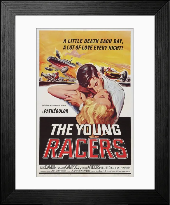 Framed Print : THE YOUNG RACERS, US poster art, top to bottom: Mark Damon, Luana Anders, 1963