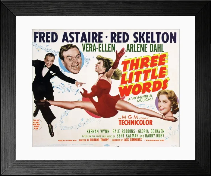 Framed Print : THREE LITTLE WORDS, Fred Astaire, Red Skelton, Vera-Ellen, Arlene Dahl, 1950 Framed Print : THREE LITTLE WORDS, Fred Astaire, Red Skelton, Vera-Ellen, Arlene Dahl, 1950