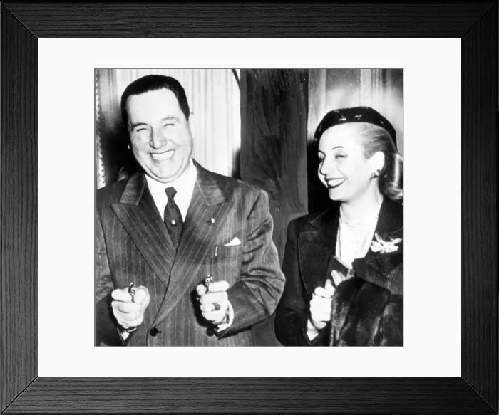 Framed Print : Juan and Eva Peron in Miami, FL 1951.. Courtesy: CSU Archives  /  Everett Collection