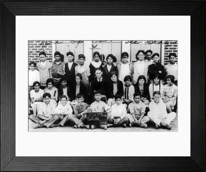 Framed Print : Lyndon B. Johnson ( 2nd row center) as a teacher in 1928. Courtesy: CSU Archives / Everett Collection
