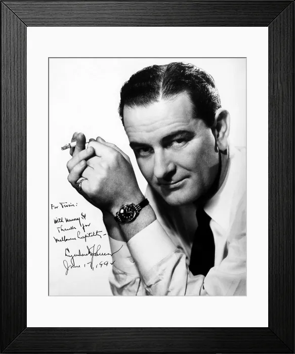 Framed Print : An autographed photo of Lyndon B. Johnson. ca. 1942. Courtesy: CSU Archives / Everett Collection Framed Print : An autographed photo of Lyndon B. Johnson. ca. 1942. Courtesy: CSU Archives / Everett Collection