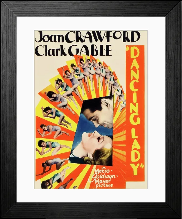 Framed Print : DANCING LADY, Clark Gable, Joan Crawford on midget window card, 1933