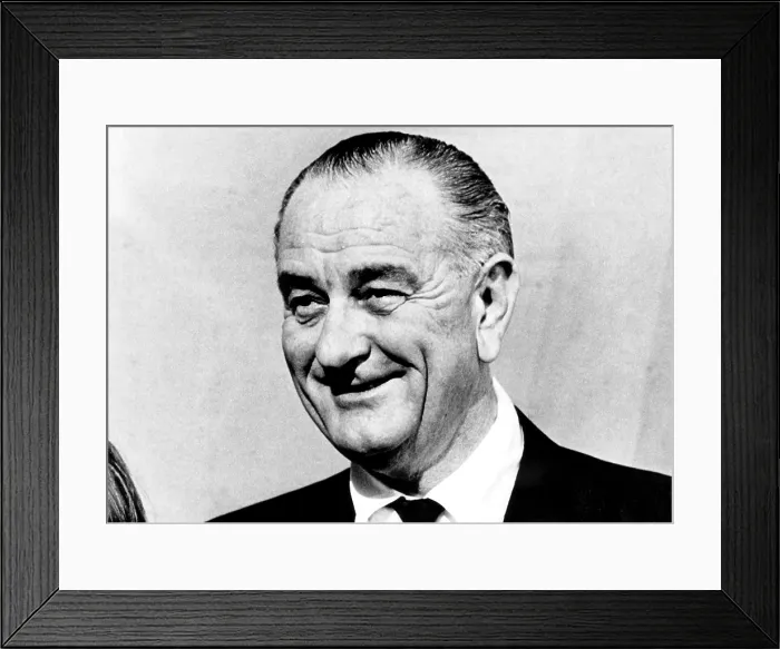 Framed Print : Lyndon B. Johnson during a White House ceremony at which he presented Young America medals for bravery and service. June 21, 1967. Courtesy: CSU Archives / Everett Collection