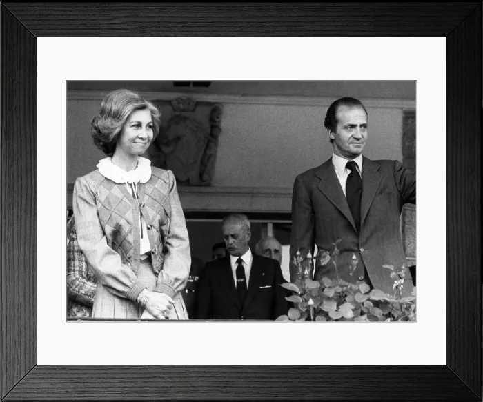 Framed Print : Queen Sofia and King Juan Carlos of Spain. ca. 1980s. Courtesy: CSU Archives / Everett Collection