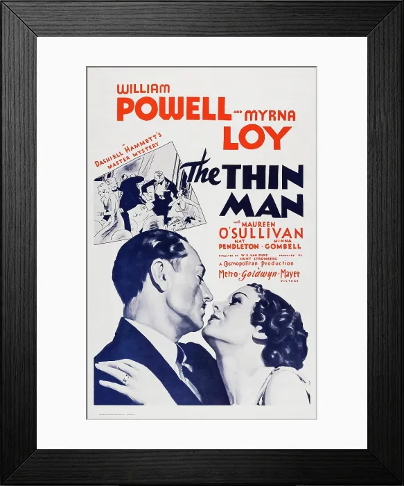 Framed Print : THE THIN MAN, US poster art, from left: William Powell, Myrna Loy, 1934 Framed Print : THE THIN MAN, US poster art, from left: William Powell, Myrna Loy, 1934