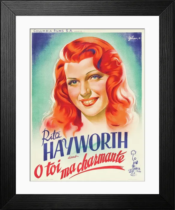 Framed Print : YOU WERE NEVER LOVELIER, (aka O TOI MA CHARMANTE!), Rita Hayworth on French poster art, 1942 Framed Print : YOU WERE NEVER LOVELIER, (aka O TOI MA CHARMANTE!), Rita Hayworth on French poster art, 1942