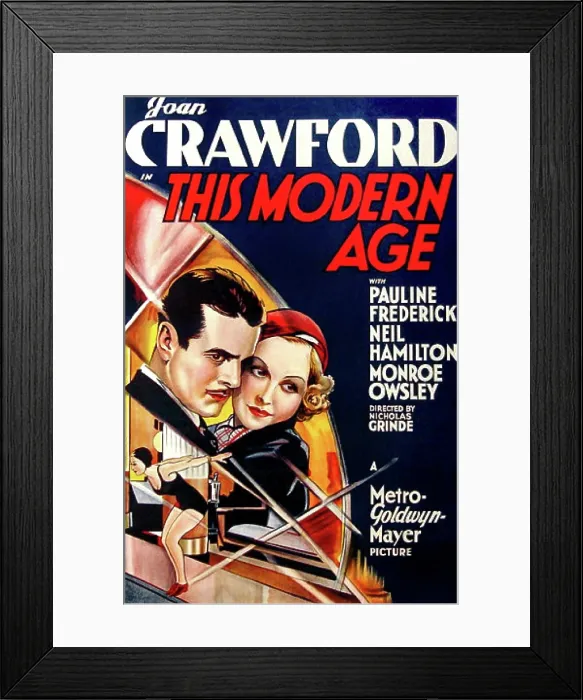 Framed Print : THIS MODERN AGE, from left on US poster art: Neil Hamilton, Joan Crawford, 1931