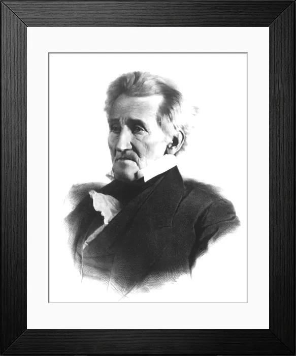 Framed Print : Andrew Jackson (1767-1845) 7th U.S. President, 1856 Lafosse lithograph after Mathew Brady daguerreotype.. Courtesy: CSU Archives  /  Everett Collection