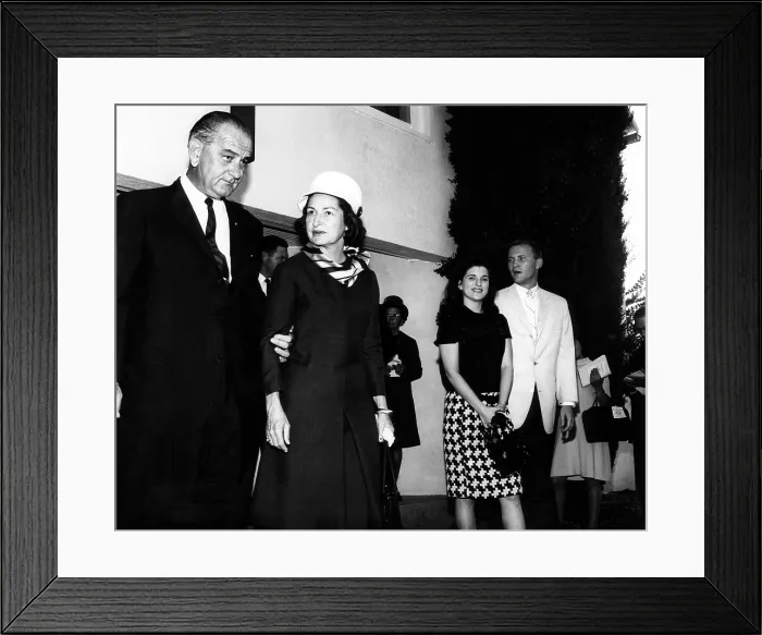 Framed Print : President and Mrs Johnson Johnson, leave church along with her daughter Luci and her husband Pat Nugent. October 9, 1966. Courtesy: CSU Archives / Everett Collection Framed Print : President and Mrs Johnson Johnson, leave church along with her daughter Luci and her husband Pat Nugent. October 9, 1966. Courtesy: CSU Archives / Everett Collection