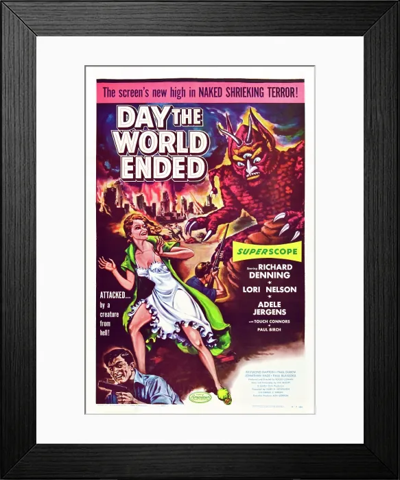 Framed Print : DAY THE WORLD ENDED, Richard Denning, Lori Nelson, Paul Blaisdell, 1956