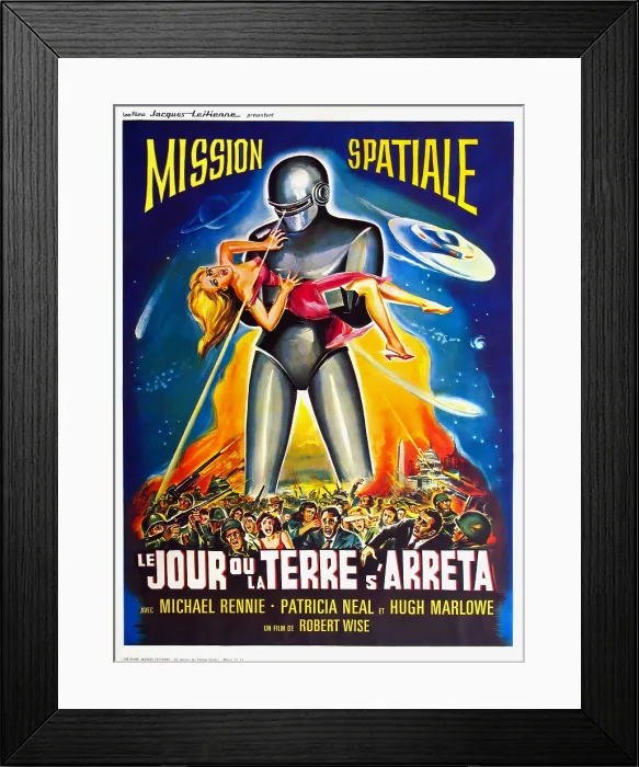 Framed Print : THE DAY THE EARTH STOOD STILL (aka LE JOUR OU LA TERRE S'ARRETA), French poster art, 1951, TM and Copyright 20th Century Fox Film Corp