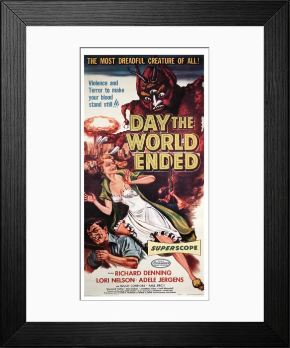 Framed Print : DAY THE WORLD ENDED, Richard Denning, Lori Nelson, Paul Blaisdell, 1956