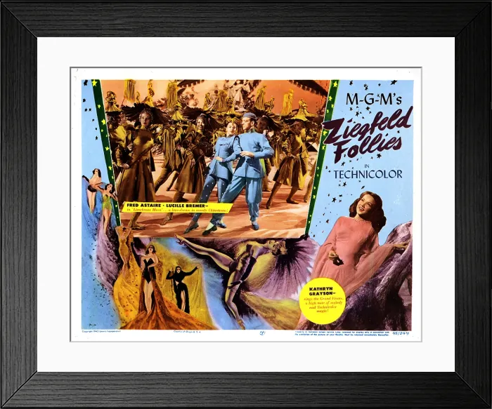 Framed Print : ZIEGFELD FOLLIES, from left, Lucille Bremer, Fred Astaire, Kathryn Grayson, 1945
