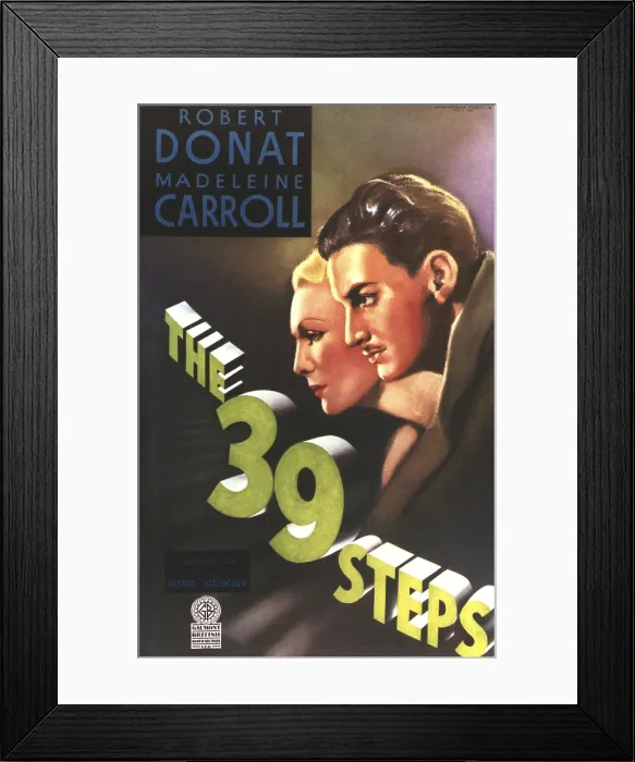Framed Print : THE 39 STEPS, from left: Madeleine Carroll, Robert Donat, 1935 Framed Print : THE 39 STEPS, from left: Madeleine Carroll, Robert Donat, 1935