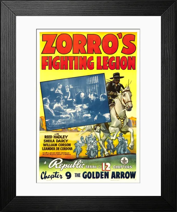 Framed Print : ZORRO'S FIGHTING LEGION, Chapter 9: The Golden Arrow, 1939