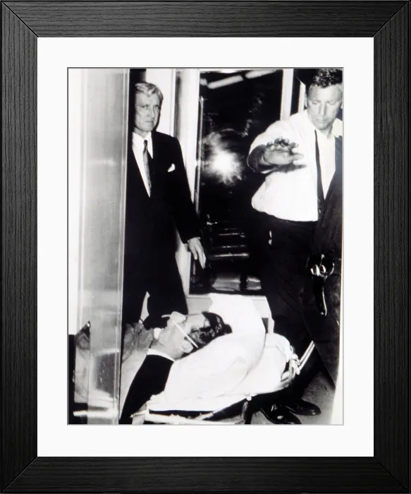 Framed Print : ROBERT KENNEDY, transported to hospital after being shot, June 5, 1968. Courtesy: CSU Archives  /  Everett Collection